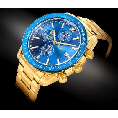 2. Men's Watch Giewont Chronograph Sapphire Gold Blue GW8720-B6