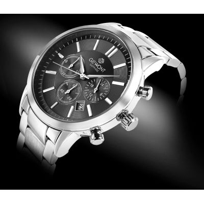 2. Men's Watch Giewont Chronograph Sapphire Silver Black GW8510-B1