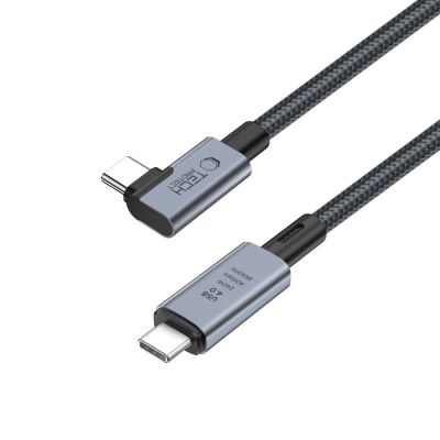 3. Tech-Protect UltraBoost Max L USB-C 4.0 (straight) / USB-C 4.0 (angled) PD 240W 8K 40Gbps 1.5m Cable - Gray