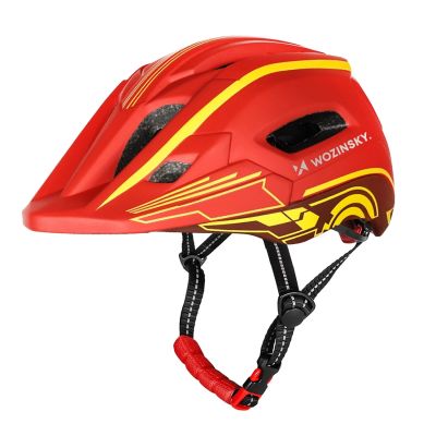2. Wozinsky Kids' Full Face Bike Helmet with USB Rear Light S - Red and Yellow