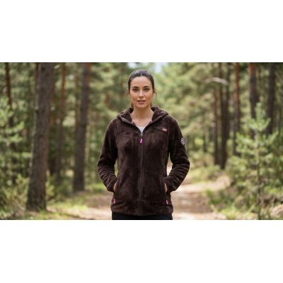 6. Women’s Fleece Jacket Geographical Norway UPALOOD BROWN DB LADY 047-1 (WZ4176F/GN-BROWN)