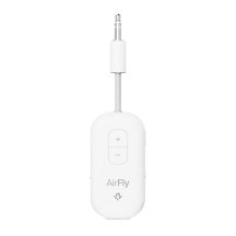 Twelve South AirFly Pro 2 - Bluetooth adapter to 3.5mm jack input compatible with AirPods and other Bluetooth headphones, up to 2 pairs of headphones simultaneously and with AUX IN (white)