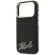 6. Karl Lagerfeld Grained with Resin Signature Logo MagSafe Case for iPhone 18 Pro / 17 Pro - Black