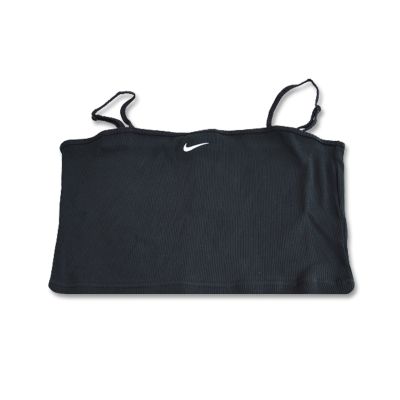 Nike Sportswear Essential Rib Crop Top Women's Black/White - DM6737-010