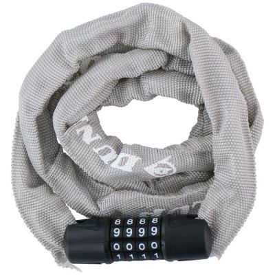 4. DUNLOP BICYCLE LOCK CHAIN WITH CODE 120CM LENGTH - GRAY