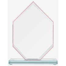 Glass trophy with a broken base