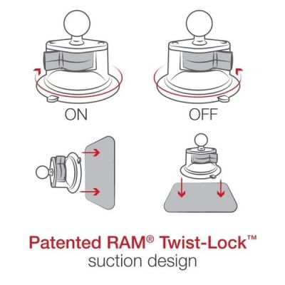 11. RAM Mount Twist-Lock™ Windshield/Dashboard Suction Cup with Size B Head RAM-B-224-1U