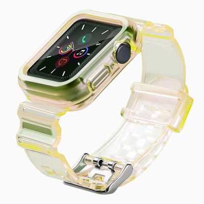 Silicone Band Strap Bracelet Case Strap Light Set for Apple Watch 42mm - Yellow