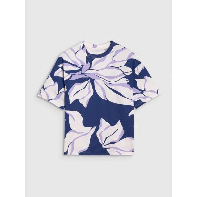 5. Women's oversize printed T-shirt 4F 4FRSS25TTSHF2692-91A