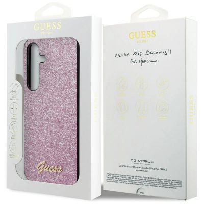 16. Guess Glitter Script case for Samsung Galaxy S24+ - purple