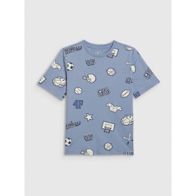 6. Boy's regular printed T-shirt 4F 4FJRSS26TTSHM3466-32A