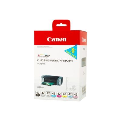 2. Canon 6384B010 Ink Cartridge 8 pcs Original Standard Yield Black, Cyan, Gray, Light Gray, Magenta, Photo Cyan, Photo Magenta, Yellow