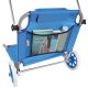 27. FOLDABLE BEACH CHAIR WITH CANOPY ON WHEELS 116x62x60-90CM BLUE