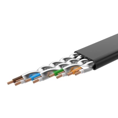 12. Ugreen Flat Cable Internet Network Cable Ethernet Patchcord RJ45 Cat 7 STP LAN 10 Gbps 10m Black (NW106 11265)