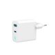 GEMBIRD 2-PORT GAN (PD) USB (A+C) FAST WALL CHARGER, 65W, WHITE