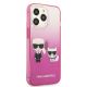 4. Karl Lagerfeld Gradient Ikonik Karl&Choupette Case for iPhone 13 Pro / iPhone 13 - Pink