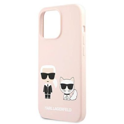 6. Karl Lagerfeld Silicone Ikonik Karl&Choupette MagSafe Case for iPhone 13 Pro / iPhone 13 - Light Pink