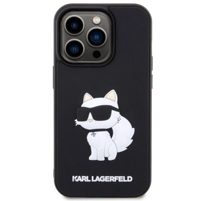 3. Karl Lagerfeld KLHCP14L3DRKHNK iPhone 14 Pro 6.1" black/black hardcase Rubber Choupette 3D