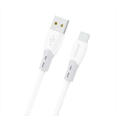 Dudao L25ST 5 A USB-A - USB-C Cable with Soft Silicone Braid 1 m - White