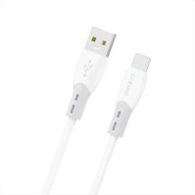Dudao L25ST 5 A USB-A - USB-C Cable with Soft Silicone Braid 1 m - White