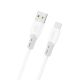 Dudao L25ST 5 A USB-A - USB-C Cable with Soft Silicone Braid 1 m - White