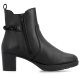 2. Women's leather ankle boots with heels, insulated, black, Rieker 77651-00