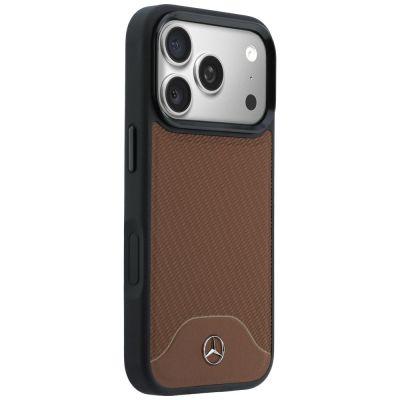 4. Mercedes Leather Wood Effect and Curve MagSafe case for iPhone 17 Pro - brown