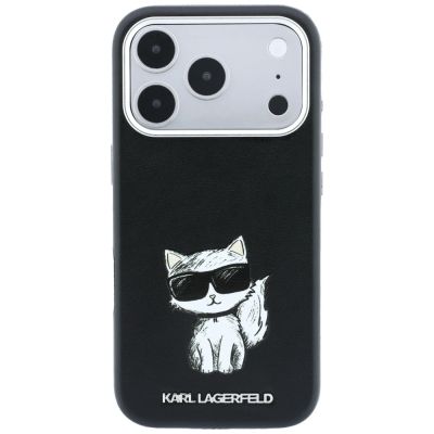 4. Karl Lagerfeld Smooth Choupette Sketch MagSafe Case for iPhone 18 Pro / 17 Pro / 18 Pro - Black