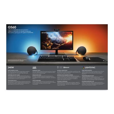 25. Logitech G G560 Speaker Set 120W PC/Laptop Black 2.1 Channels 30W Bluetooth