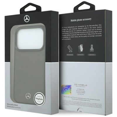 8. Mercedes Leather Mesh with Bow Line MagSafe Case for iPhone 18 Pro / 17 Pro - Dark Gray