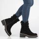8. Women's leather ankle boots, ruffled, black, Filippo DBT6402