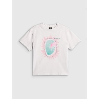 5. Women's printed T-shirt 4F 4FRSS26TTSHF4536-10S