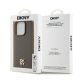11. DKNY Leather Pattern Metal Logo MagSafe Case for iPhone 14 Pro Max - Brown