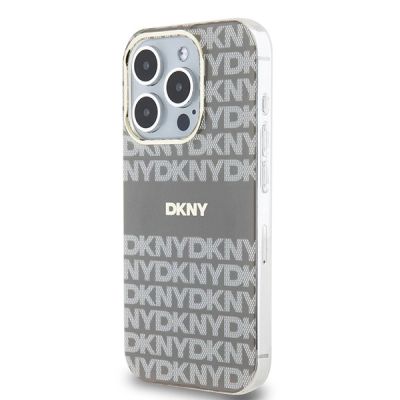 2. DKNY IML Mono & Stripe MagSafe case for iPhone 15 Pro Max - beige