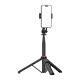 8. Selfie stick WC1Y2S 1.3m aluminum alloy telescopic tripod with phone holder - black
