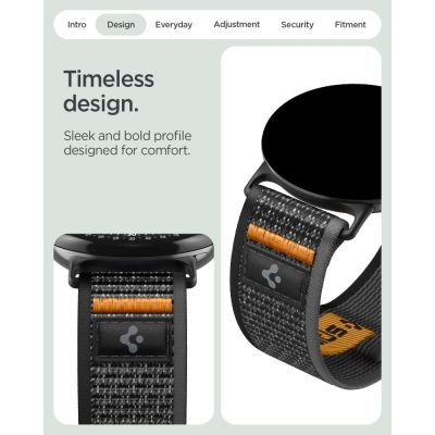 7. Spigen Athlex Air Band for Google Pixel Watch 41 mm – Black-Orange