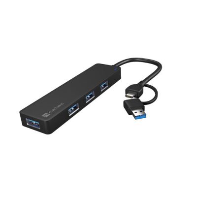 NATEC HUB USB-C 3.0 MAYFLY 4-PORTS + USB-A ADAPTER NHU-2023