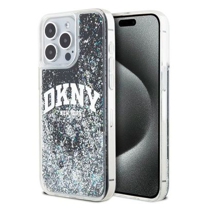DKNY Liquid Glitter Big Logo Case for iPhone 15 Pro Max - Black