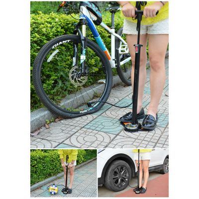 10. Rockbros GP6532B Floor Pump with Pressure Gauge - Black and Orange