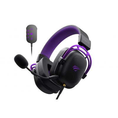 5. Havit H2002+U Gaming Headphones (Black and Purple)