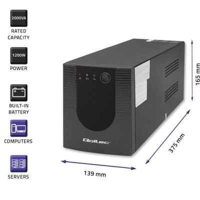 3. QOLTEC UPS LINE INTERACTIVE MONOLITH | 2000VA | 1200W