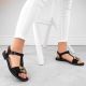 6. Comfortable sandals with zircons S.Barski W OLI261A, black