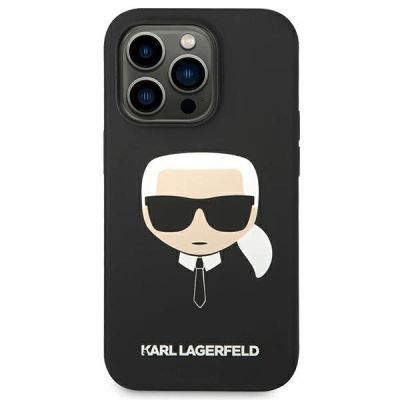 3. Karl Lagerfeld Silicone Karl`s Head Case for iPhone 14 Pro Max - Black