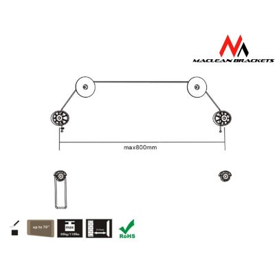2. Maclean MC-557 TV cable hanger (wall-mounted, hanger - 70"; max. 50kg)