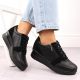 5. Sergio Leone PB236-S women's leather wedge sneakers, black