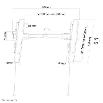 7. Neomounts LED-W650BLACK TV mount 190.5 cm (75") Black