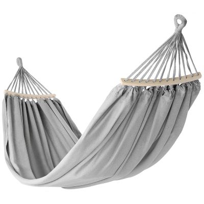 17. GARDEN HAMMOCK 2-PERSON LUXE XXL 250x150CM WITH SPREADER BAR AND COVER GRAY 1031170