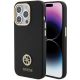 Guess Silicone Logo Strass 4G Case for iPhone 15 Pro - Black
