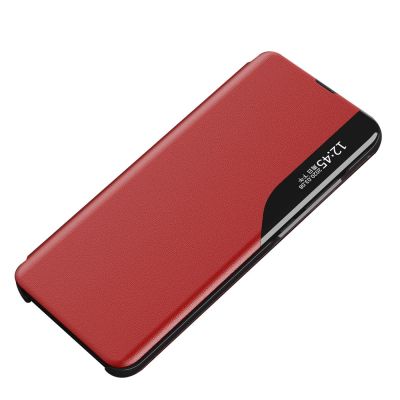 2. Eco Leather View Case Elegant Flip Cover with Stand Function Poco M4 Pro 5G Red