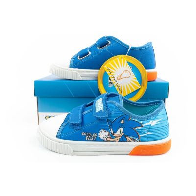 19. Leomil Sonic children's sports shoes, lightweight sneakers with Velcro, blue and red